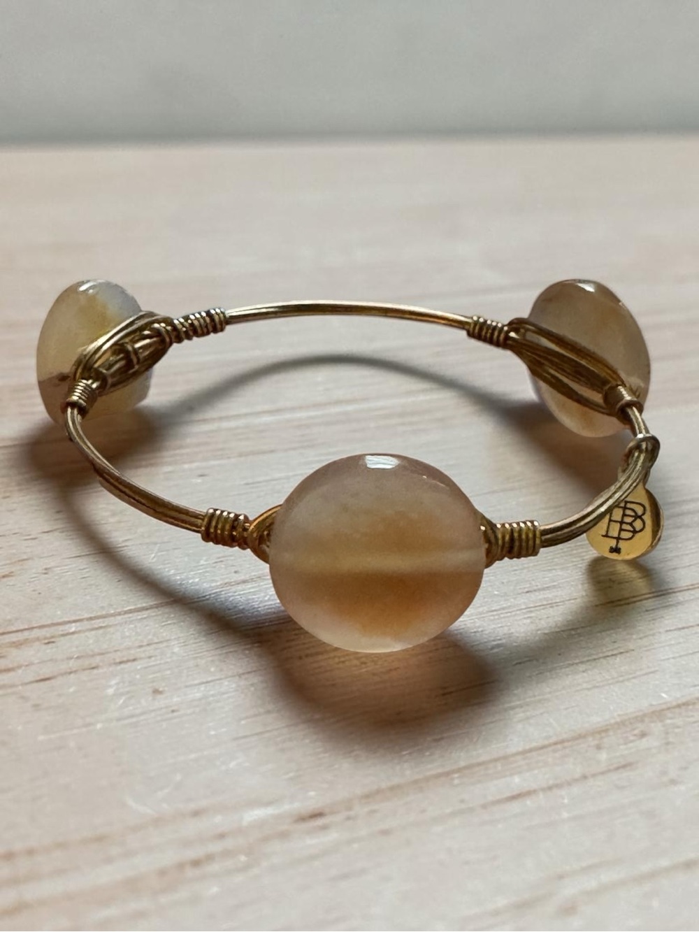 Bourbon and Bowties signature wire wrapped stone bangle bracelet
